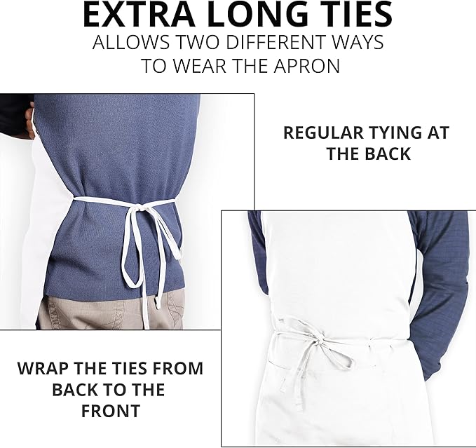 Utopia Kitchen 2 Pack Bib Apron, Adjustable with 2 Pockets, Water and Oil Resistant, Cooking Kitchen Chef Apron for Women Men - Image 6