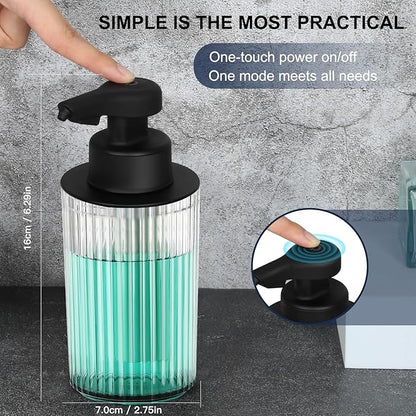 Automatic Soap Dispenser Foaming Touchless: 9oz Black Plastic - Rechargeable Electric Smart Auto Foam Soap Dispenser - Hand Dish Bathroom Kitchen - Image 2