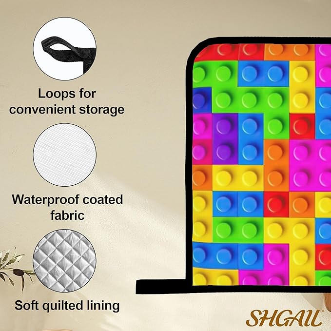 Autism Jigsaw Puzzle Oven Mitts & Potholder Set of 4 - Heat Resistant Kitchen Gloves Hot Pads for Baking, Cooking, Gifts for Women