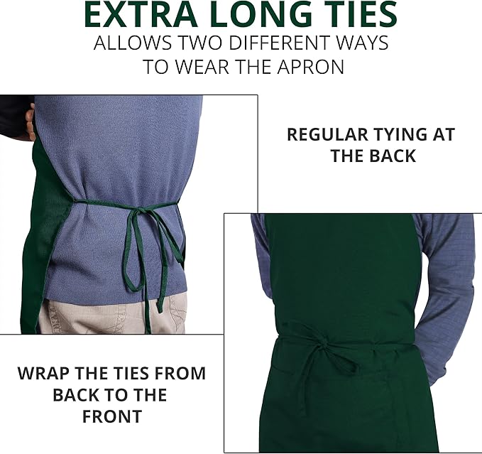 Utopia Kitchen 2 Pack Bib Apron, Adjustable with 2 Pockets, Water and Oil Resistant, Cooking Kitchen Chef Apron for Women Men - Image 6