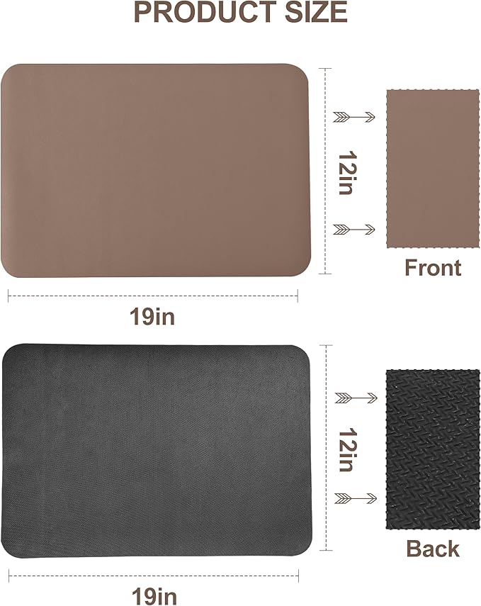 Dish Drying Mat for Kitchen Counter, 12"x19" Dish Drying Pad with Non-slip Rubber Backed, Hide Stain Anti Absorbent for Kitchen Counter, Drying Mat for Coffee Machine Dish Rack (Brown) - Image 6