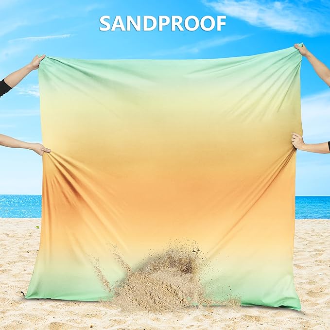WIWIGO Beach Blanket Waterproof Sandproof Beach Mat 79" X 83"/10'x9'for 2-8 Adults Quick Drying Outdoor Picnic Mat Beach Accessories for Travel, Camping, Hiking - Image 4