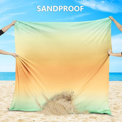 WIWIGO Beach Blanket Waterproof Sandproof Beach Mat 79" X 83"/10'x9'for 2-8 Adults Quick Drying Outdoor Picnic Mat Beach Accessories for Travel, Camping, Hiking - Image 5