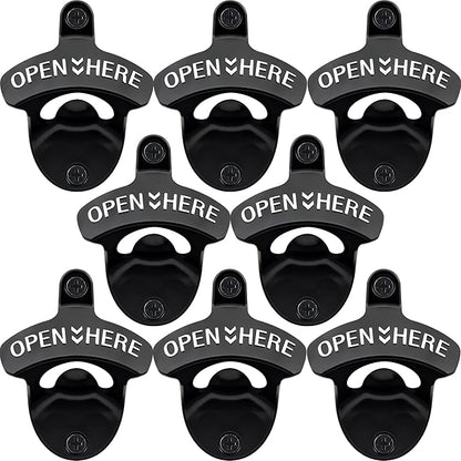 8PCS Bottle Opener Wall Mount Rustproof Black Screw in Wall Beer Cap Opener for DIY Handicrafts by Wallmountedbottleopener