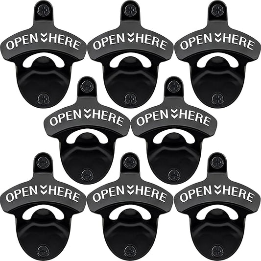 8PCS Bottle Opener Wall Mount Rustproof Black Screw in Wall Beer Cap Opener for DIY Handicrafts by Wallmountedbottleopener