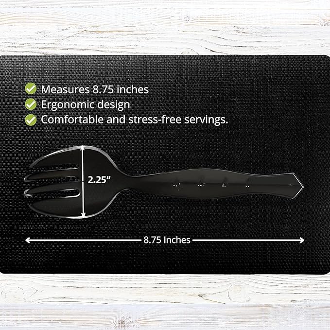 PARTY BARGAINS Disposable Clear Plastic Serving Forks 8.75 Inch – Heavy Duty Clear Plastic Forks for Parties, Catering, Weddings, Events – 12 Count