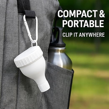 2 Pack Protein Powder Container to Go - Mini Funnel with Keychain and Keyring, Water Bottle Funnel for Shakers（White） - Image 4