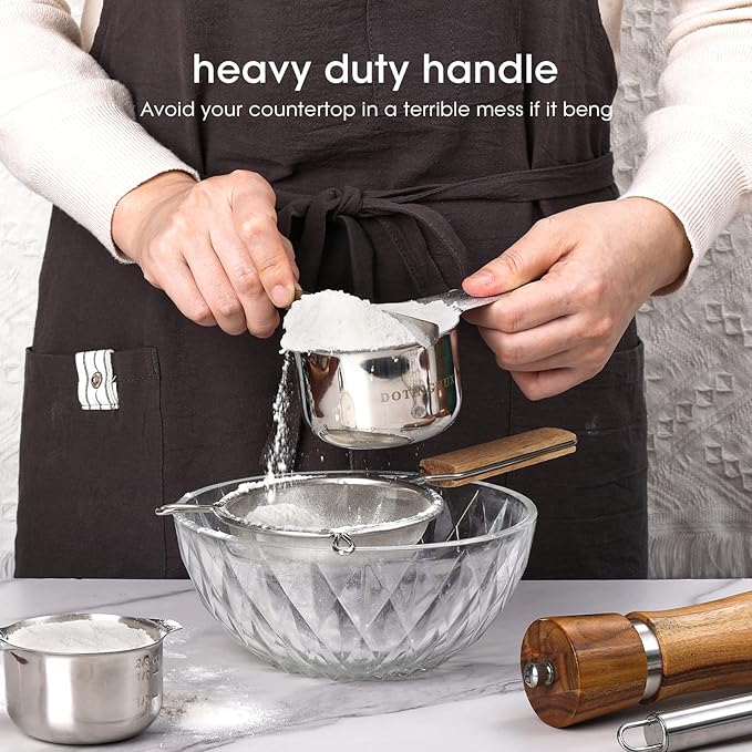 17 Piece Stainless Steel Measuring Cups and Spoons Set, with 1/16 Cup,1/3 Spoon and 1 Leveler - Image 7