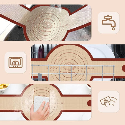 Silicone Bread Sling for Dutch Oven, 2 PCS Red Non-Stick & Reusable Bread Baking Supplies with Extra Long Handles, Easily Transfer Sourdough, Dishwasher Safe, Round - Image 4