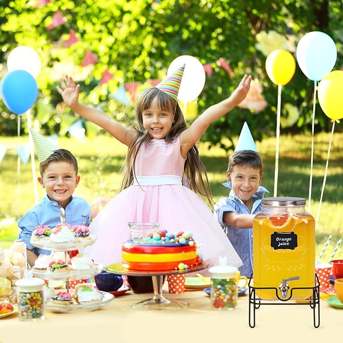 Bululuo Glass Drinks Dispenser for Parties, 2 Gallon Beverage Dispenser with Stand for Juice and Iced Tea, Water Jug Dispenser for Lemonade, Party Essential Beverage Pitcher with Spout - Image 7