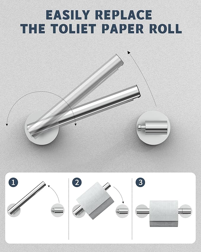 RARXTR Polished Finish Toilet Paper Holder SUS304 Stainless Steel Double Post Pivoting Toilet Paper Roll Holder Wall Mounted Toilet Tissue Holder for Commercial Bathroom RV