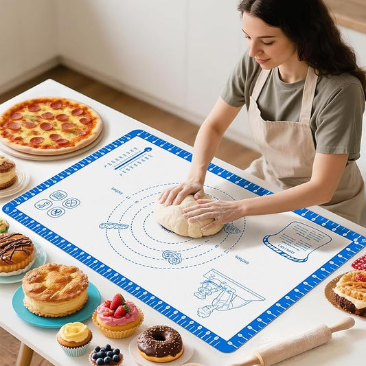 Silicone Baking Mat With 10 Recipes,Silicone Macaron Baking Sheet for Cookie, Pizza, Surdough, Pastry,Dough Rolling out, Non Stik and 480°F Oven Safe by Bredominant