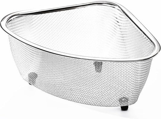 Fox Run Large Stainless Steel Triangular Colander, 3 Quart Pasta Strainer, 7” x 9.25” x 4” by foxrunbrands