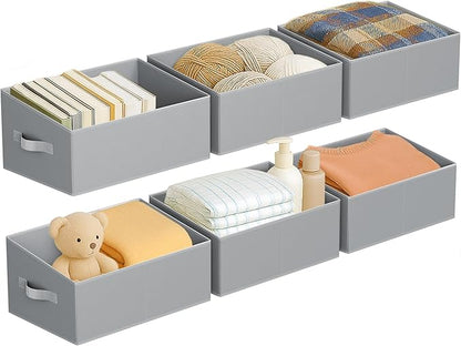 DIMJ Closet Storage Bins 6 Pack - Fabric Storage Baskets for Shelves, Large Clothes Organizers with Handles, Trapezoid Shelf Organization Storage Cubes for Purse, Toys, Books, Towel, Clothes by DiMJ