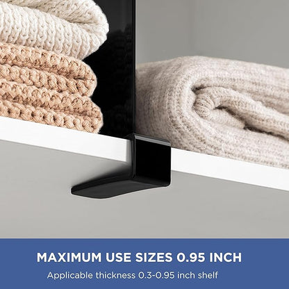 HBlife 6 Black Shelf Dividers, Vertical Purse Organizer for Closet Perfect for Sweater, Shirts, Handbags in Bedroom and Kitchen, Adjustable Acrylic Bookshelf for Organization - Image 7