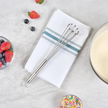 Restaurantware 10.5 in Stainless Steel Ball Whisk - German Standard Egg Beater with Ergonomic Handle, Dishwasher Safe - Manual Mixer Cooking Whisk for Baking, Stirring, Sauces, Beating - Image 10