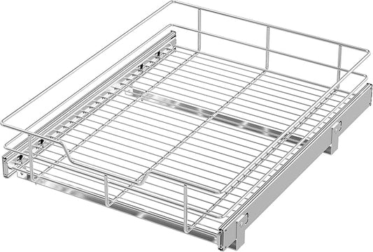 Pull Out Cabinet Organizer 17" W X 22" D, Slide Out Drawers For Kitchen Organizers and Storage, Pull Out Drawers For Cabinets Capacity Heavy Duty Caddy, Cabinet Shelves Chrome-Plated, Bathroom Pantry by STORKING