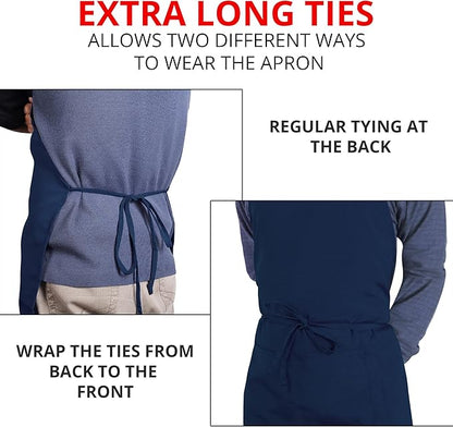 Utopia Kitchen 2 Pack Bib Apron, Adjustable with 2 Pockets, Water and Oil Resistant, Cooking Kitchen Chef Apron for Women Men - Image 6
