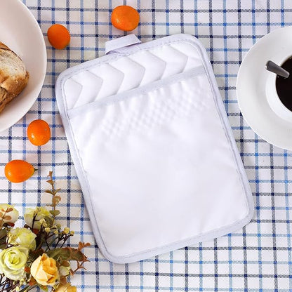 Anyi Pot Holders and Oven Mitts 7" X 9" Heat Resistant Pocket Pot Holder Set Feature of Non Slip Kitchen Hot Pad Oven Mitts, 3-Pack (White) - Image 6