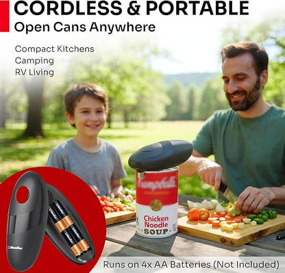 MUELLER HOME SmoothEdge Auto Electric Can Opener – Battery‑Operated One‑Touch w Magnet Lid Lifter, Smooth‑Edge Cut Technology – Portable Hands‑Free Automatic Can Opener for Seniors & Arthritis, Gray - Image 6