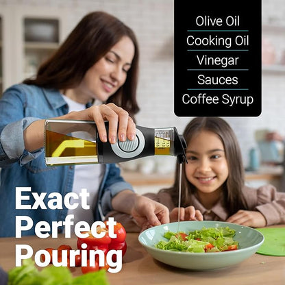 Belwares Oil and Vinegar Dispenser Set with Measuring Cup - 2 Glass Olive Oil Dispenser Bottles for Kitchen - Cooking Oil Bottle Set, Drip-Free Cruets for Salad Dressing, BPA-Free, Dishwasher Safe - Image 5
