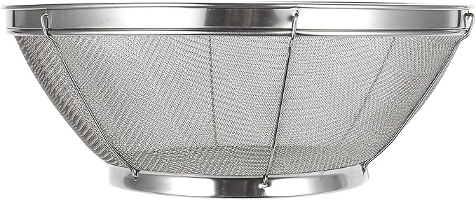 Juvale Stainless Steel Fine Mesh Strainer - Durable Rust-Resistant Mesh Colander - Ergonomic Handle Rice Colander - Ultra-Fine Flour Sifter - Dishwasher Safe with Stable Design - 11 in x 4 in, Silver - Image 5