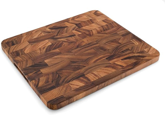 Ironwood Gourmet Oslo End Grain Utility Cutting Board, 14 x 16 Inches, Natural Acacia Wood by Ironwood