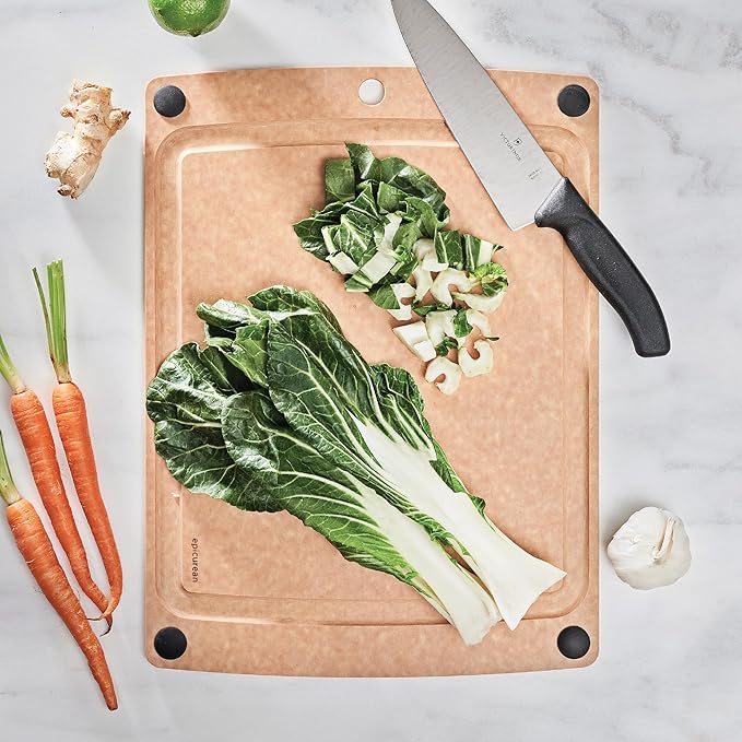 Epicurean All-In-One Cutting Board with Non-Slip Feet and Juice Groove, 17.5" × 13", Natural/Black - Image 2