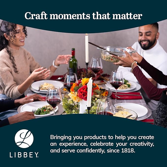 Libbey Baker’s Basics 5 Piece Glass Baking Dish Set with 1 Lid, Stackable, Clear Versatile Casserole Dish Set, Baking Glassware Set for Food Prep - Image 6