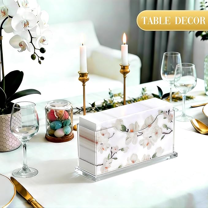 Guest Towel Napkin Holder Bathroom - Clear Waterproof Vertical Disposable Paper Napkins Hand Towel Holder Tray for Kitchen Dining Table Home Hotel Office Decorative
