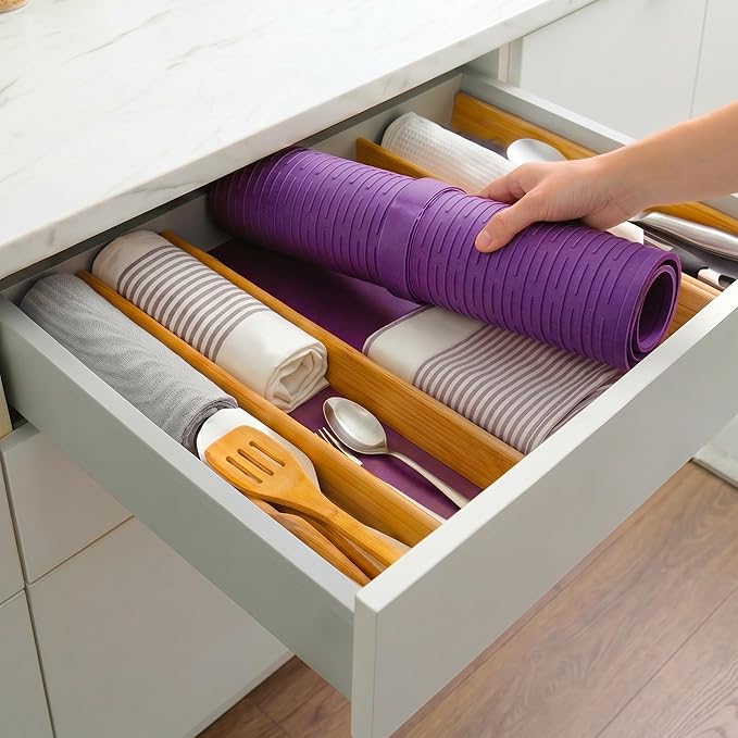 MicoYang Silicone Dish Drying Mat for Multiple Usage,Easy clean,Eco-friendly,Heat-resistant Silicone Mat for Kitchen Counter or Sink,Refrigerator or Drawer Liner Purple 2XL 24 inches x 18 inches - Image 8