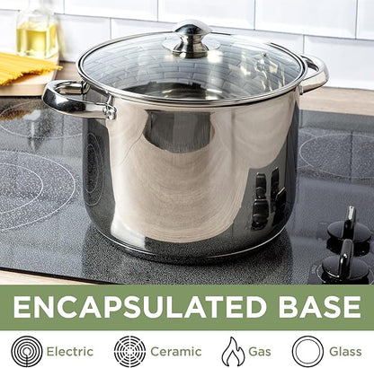Ecolution Stainless Steel Stock Pot, Encapsulated Induction Ready Cooking Pot with Glass Lid, Oven Safe, Dishwasher Safe Soup Pot, 8-Quart - Image 4