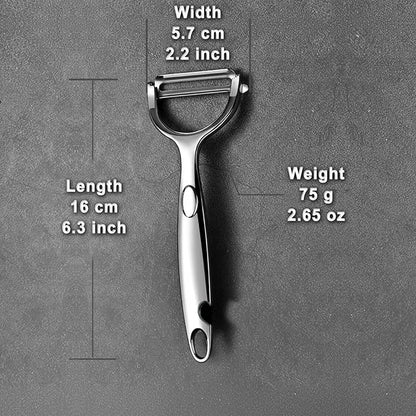 Vegetable Peeler with Bottle Opener, Stainless Steel, Razor-Sharp Blade, Ergonomic Non-Slip Handle, Dishwasher Safe, for Kitchen Peeling Veggie Carrot Fruit Apple