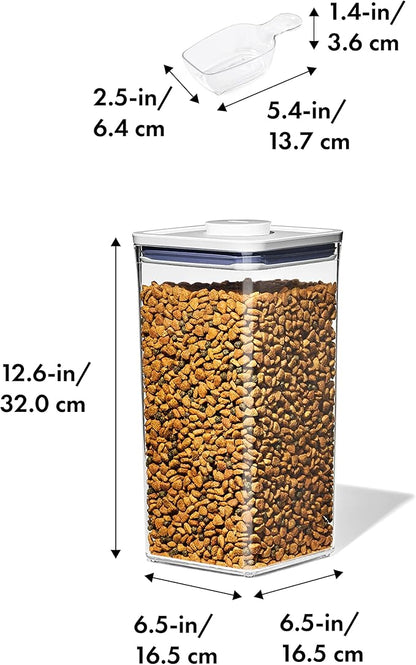 OXO Good Grips Pet Food Container 6.0 Qt | Clear | Airtight Seal | With Half Cup Scoop | Pack of 4 - Image 2