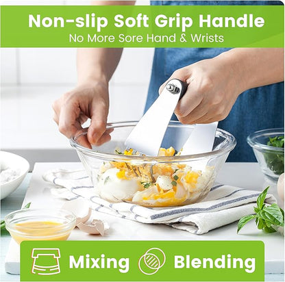 Spring Chef Dough Blender & Pastry Cutter Tool, Stainless Steel Pastry Blender & Bench Scraper for Pizza, Nut, Pie - Multipurpose Dough Cutter & Scraper Tool for Baking with Soft Grip Handles - Black - Image 5