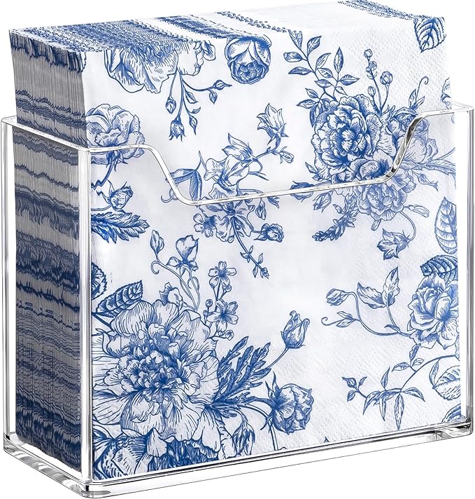 Kordory Acrylic Napkin Holder for Table, Clear Plastic Vertical Napkins Holders, Modern Square Paper Napkin Holders for Kitchen, Dinner Table Guest Napkin Holder for Home, Hotel, Restaurant, Bar