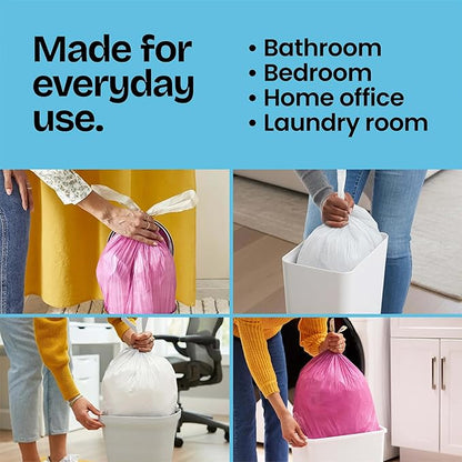 Glad Odorshield Small Drawstring Trash Bags, 4 Gal, Febreze Beachside Breeze, 34 Ct, Pack May Vary