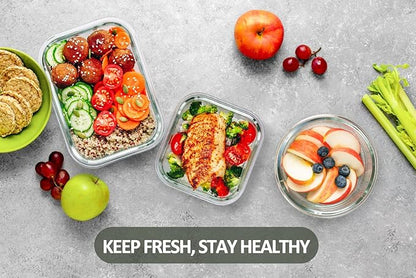 24-Piece Glass Food Storage Containers with Locking Lids,Glass Meal Prep Containers Set - Airtight Lunch Containers, Microwave, Oven, Freezer and Dishwasher,Green - Image 6