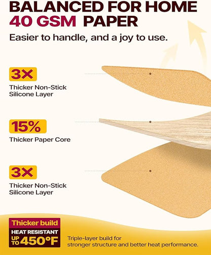 Katbite Parchment Paper Sheets 360 PCS, 12x16 Inches Precut Unbleached Baking Parchment, Non-stick, Non-toxic, Heavy Duty Flat Baking Paper for Oven, Cooking, Grilling, Air Fryer and Steaming - Image 4