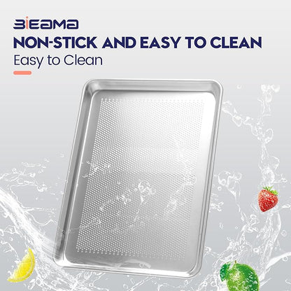 BIEAMA 12 Pack Half Size 18" x 13" Aluminum Baking Sheet Pan Perforated, Commercial Bakery Equipment Cookie Sheets, NSF Approved Baking Tray - Image 5