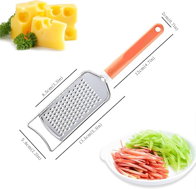 Cheese Grater with Handle, Vituer Stainless Steel Graters for Kitchen, Cheese Grater Lemon Zester Handheld, Great for Cheese, Ginger, Chocolate, Spices and More, Dishwasher Safe - Image 2