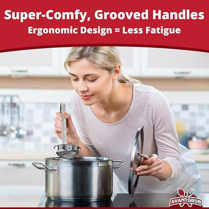 Super Sturdy, Ergonomic 4 Oz. Soup Ladle 1 Pk. Stainless Steel Ladles with Long Handles. Best Kitchen Accessories for Stirring, Portioning and Serving Soups, Chili and Stew in Restaurants and at Home - Image 5