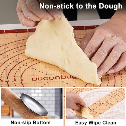 Biscuit Cutter,Pastry Cutter, Bench Scraper, Silicone Pastry Dough Baking Mat Set, Baking Tools and Accessories Kit - Image 7