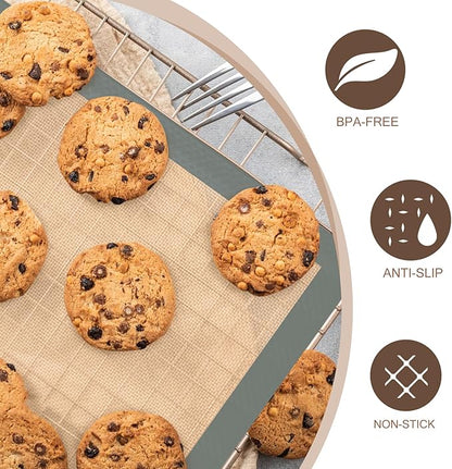 Silicone Baking Mat, 3 Pack Reusable Baking Sheet, Non-Stick ＆ Food Safe Silicone Mats for Baking for Making Cookies Macaroons Bread, Baking Supplies ＆ Accessories - Image 3