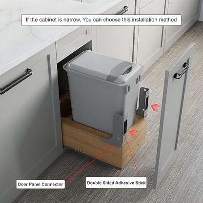 Dowell Single 35Qt Undermount Trash Pull-Out Waste Container with Full Extension Soft-Close Slides, Bottom Mounted, Face Frame/Frameless Min. Cabinet Opening: 12-1/2 Inch Wide-4008 0115 35 - Image 5