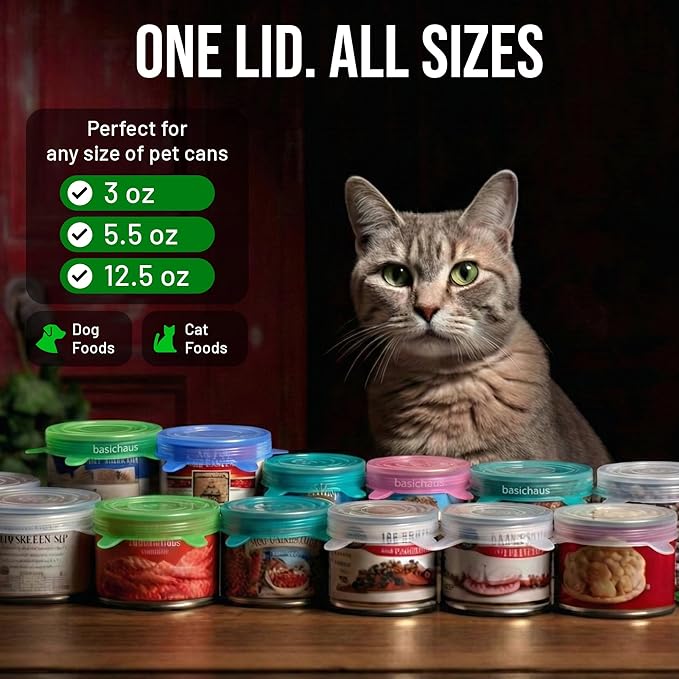 Reusable Silicone Can Lids – 2.6 Inch Can Covers for Dog & Cat Food – Universal Fit - Airtight Stretch Lids for Pet Food Cans, BPA-Free, Dishwasher Safe – 10 Pack - Image 2