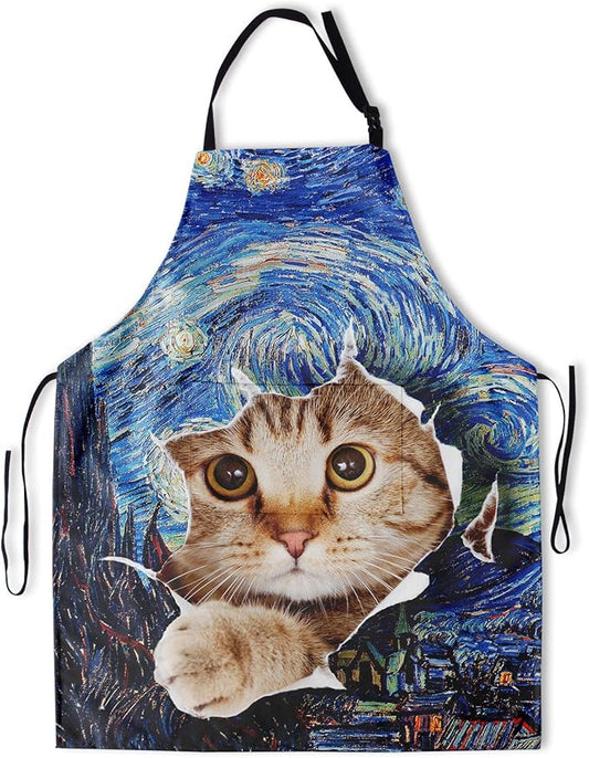 Funny Apron Polyester Grooming Aprons with Pocket for Cooking Kitchen Grilling Adults