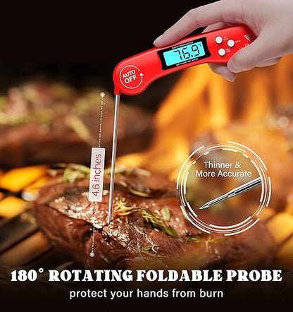 DOQAUS Digital Meat Thermometer, 2 Pack Instant Read Food Thermometer for Cooking, Kitchen Probe with Backlit & Reversible Display, Cooking Temperature for Turkey, Bread, Baking, Sourdough - Image 4