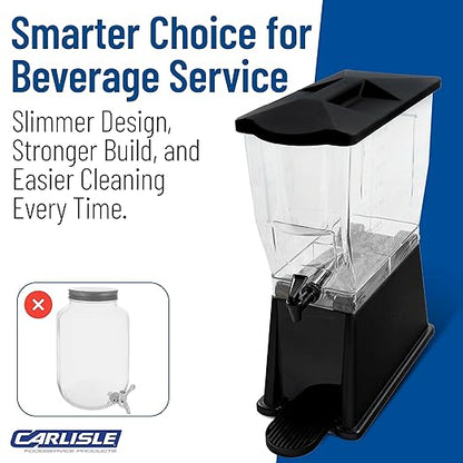 Carlisle FoodService Products Trimline Rectangular Beverage Dispenser Drink Dispenser with Spigot for Catering, Buffets, Restaurants, Polycarbonate (Pc), 3.5 Gallons, Black - Image 7