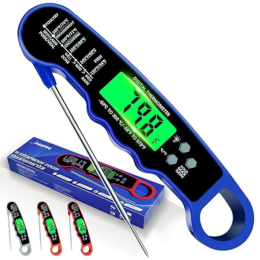 Stocking Stuffers for Men Women Adults: Meat Thermometer Digital, Instant Read Meat Thermometer with Backlight & Magnet for Kitchen, Beef, Grill, Turkey,IP67 Waterproof Cooking Thermometer by Unknown